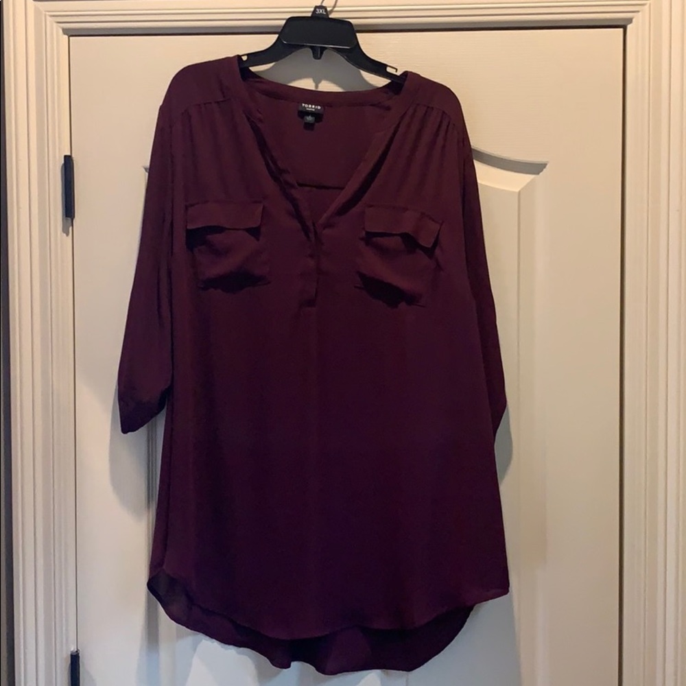 torrid Plum V-Neck Tunic Blouse
